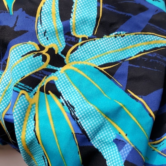 AMAVI Over The Shoulder One Piece Swimsuit in Multi Blue Size 16 NWOT - Picture 7 of 12